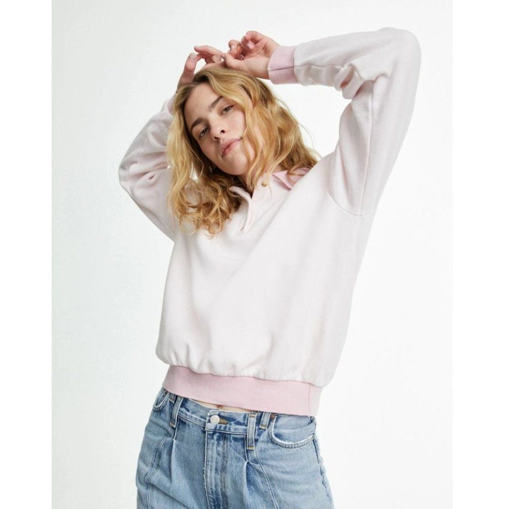 NWT DONNI Pixie Vintage Fleece Polo Sweatshirt size Small